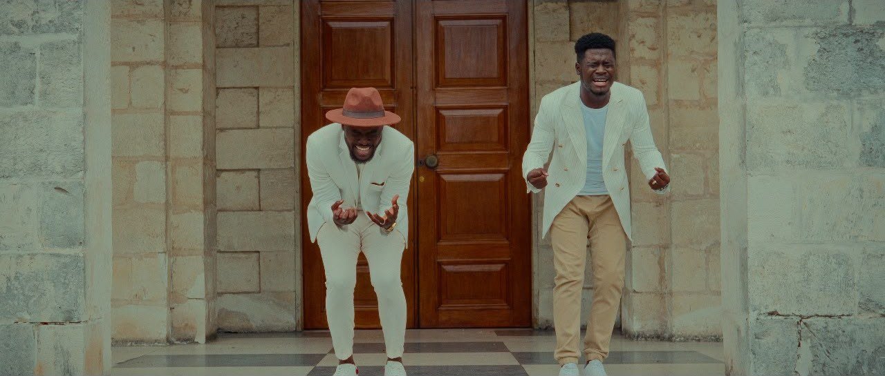 Oshane Mais and Kevin Downswell singing in the Love (Covered Me) music video — directed and shot by George Malcolm Walker